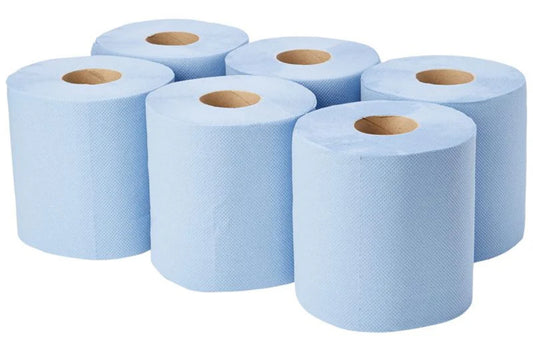 Sky blue Centre feed rolls pack of 6