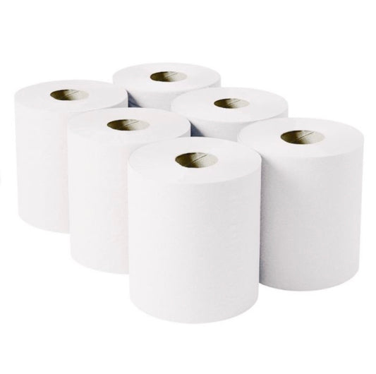 Sky White Centre Feed Rolls - Pack Of 6